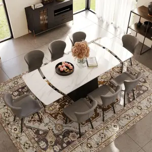 European Tavolo Da Pranzo Allungabile 12 Seater Extending Black Dining Table Set Extendable Mesas De Comedor Extensibles