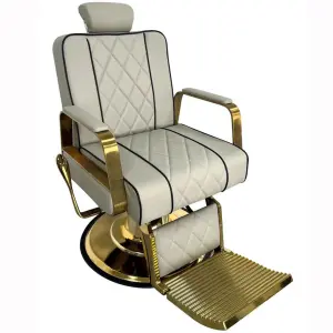 Hydraulic Beauty Chair Salon Furniture Leather and Wood Barber Chair with Chrome Base for Hair Salon or Barber Shop
