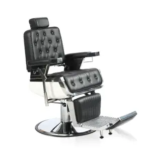 Vintage Style Black and Gold Barber Chair Hydraulic Reclining Barber Chair Manufacturer