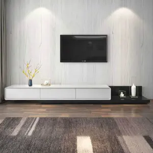 TV Cabinet and Coffee Table Set, Modern and Simple, Light Luxury, Small Apartment, Wooden Color, Extendable TV Table
