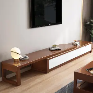Nordic Adjustable Solid Wood TV Cabinet, Modern and Simple Small-space Economy Type Under-counter Coffee Table Combination