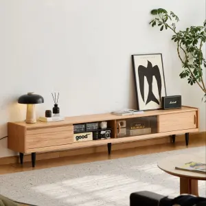 Factory Direct Sale Oak Small Apartment Coffee Table TV Cabinet Set Natural Wood Style Living Room Solid Wood TV Cabinet
