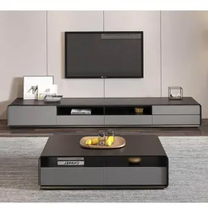 Small Apartment Luxury Living Room TV Stand New Floor-Standing Cabinet with Coffee Table Simple Modern Design for Household Use