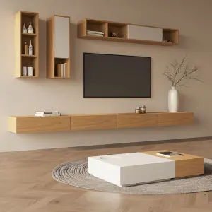 Modern Minimalist Floating TV Cabinet Suspended Floating TV Wall Cabinet Small Apartment Living Room Combination Coffee Table