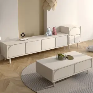 Contemporary Italian Style Modern TV Cabinet Unique Wooden for Apartment Farmhouse House Plywood Panel Foldable TV Stand Console