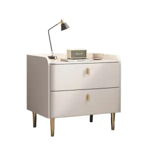 Nightstand Table 2-tiered Chest Wooden Bedroom Furniture Storage Cabinets With Drawers