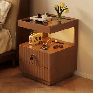 New Light Luxury Solid Wood Bedside Cabinet Home Premium Feeling Bedroom Bedside Cabinet