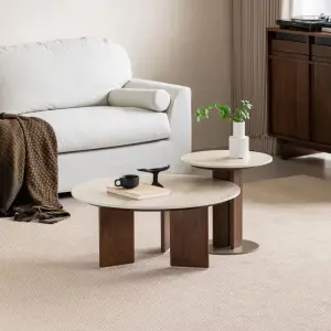 Manufacturer Wholesale Home Adjustable Height Wooden Modular Coffee Table Living Room Multifunctional Solid Wood Round Table