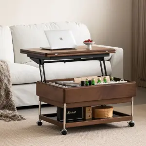 Factory Wholesale Large Storage Multifunction Modern Coffee Table with Lift-Up Top and Solid Wood for Living Room