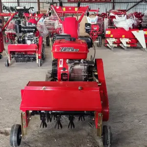 Small agriculture farm 170F/7HP Gasoline 4WD Power grass crusher weeder tiller paddy rice weeding and tilling remover machine