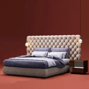 Luxury European Bed Room Set Modern Furniture Solid Wood Bedroom Sets Velvet Queen Size Furniture Fabric Bed