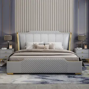 High Quality Wholesale Modern Leather Storage Bed King Size Hotel Bed for Villa and Hospital Use Customizable Size