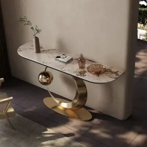 Modern Porch Tall Console Table Home Furniture Decorations Stainless Steel Brushed Hallway Tables