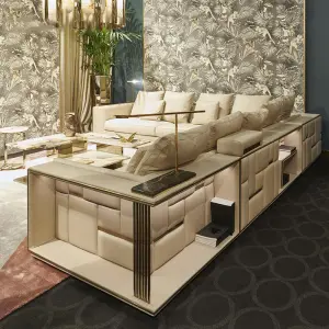 factory price Furnistyle High-End Italian Leather Sofa Design Modern Luxury Villa Furniture with Genuine Leather Couches