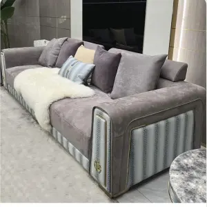 Furnistyle High End Leather Light Luxury Italian Home Furniture Sofa Set Furniture Living Room Modern Genuine Sectional Sofa