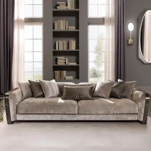 Furnistyle Solid Wood Frame Luxury PU Leather Modern Italian Design 3 Seater Sectional Sofa Set with 15-Year Warranty