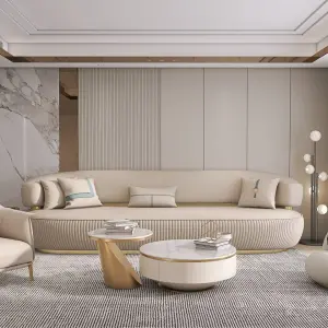 Furnistyle High Quality Italian Living Room Furniture Luxury Brand Sofa Wholesale Fashion Royal Furniture 7 Seater Sofa Set