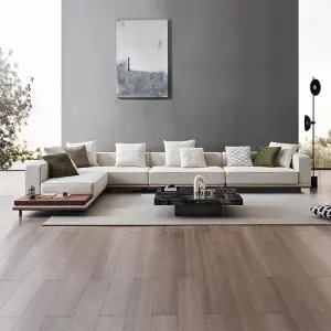 Furnistyle 3 Seater L Shape Sofa Live Room Set Fabric Modern Luxury Italian Sofa Set Furniture White Couch Living Room Sofa