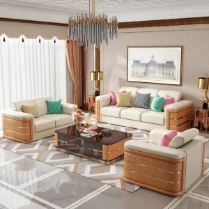 Furnistyle European Furniture Round Shape Genuine Leather Chaise Lounge Sectional Sofas Sofa Beds Relaxing Sofas