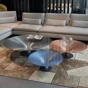 Nordic Luxury Round Coffee Table Contemporary Design Metal Material for Home Living Room Furniture