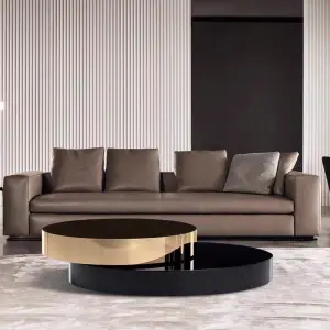 Mid-Century Modern Glass Coffee Table Designer Light Luxury Stainless Steel for Villa Living Room Luxury Living Room Furniture