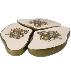Furnistyle High-End Modern Brass Coffee Table Vliia Home Serpentine Marble Furniture for Living Room