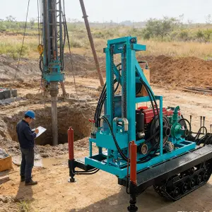 150m Deep Water Well Drilling Rig Hydraulic Rotary Drilling Machine Drilling Equipment for Agriculture Industrial Use