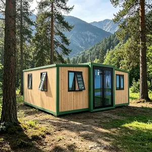 Customized Foldable Tiny House Aluminum Alloy Frame Flat Pack Shipping Easy Storage Outdoor Mobile Living Holiday Cabin