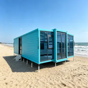 Customized 40ft Expandable Folding House High Rigidity Steel Structure Cold Proof Prefab Cabin Outdoor Work Camp Accommodation
