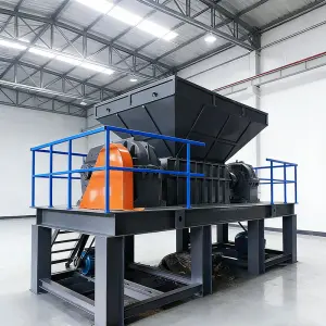 Customized Tire Shredder Machine, Double Shaft Rubber Crusher, Low Power Consumption Heavy Duty Tyre Shredding Equipment