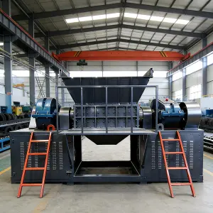 Customized Tire Shredder Machine, Double Shaft Rubber Crusher, Whole Tyre Shredding Equipment with High Wear Resistance Blades