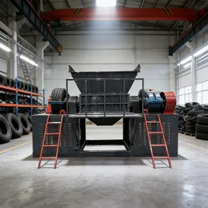 Customized Tire Shredder Machine, Double Shaft Rubber Tyre Crusher Shredding Equipment for All Kinds of Waste Vehicle Tires