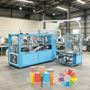 Ripple Wall Coffee Paper Cup Making Machine Produce Thermal Insulated Hot Drink Paper Cups For Cafes