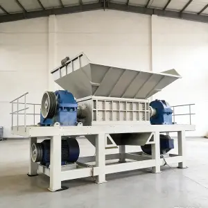 Customized Tire Shredder Machine, Double Shaft Rubber Crusher, Small Occupation Tyre Shredding Equipment Medium Recycling Plant