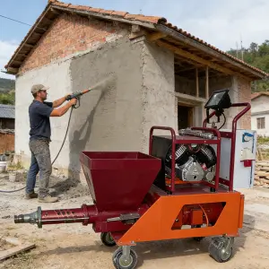 Electric Mortar Sprayer Cement Concrete Spraying Machine Wall Plastering Tool for Construction Building Decoration Works