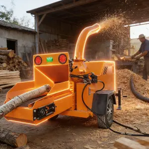 Customized Professional Forestry Wood Chipper 5 Inch Max Diameter Heavy Duty Frame with Tow Bar for Farm Large Branch Shredder