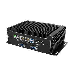 Fanless Industrial PC Intel Core i5-6300U 4x COM RS232 RS485 2xGbE 4G 5G LTE WiFi Windows11/10 Linux ATX Remote Power Switch