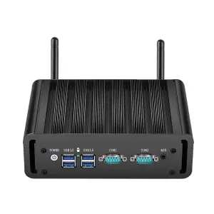 Fanless Industrial Mini PC Intel N100 J6412 2x Ethernet 2x COM RS232/485 6x USB 4G LTE SIM Card WiFi Windows Linux