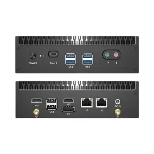 Fanless Mini PC 12th 13th Intel Core i7 1355U 1255U 2xDDR4 2xM.2 NVME SSD Windows10/11 WiFi6 Type-C Thunderbolt4 2.5G Ethernet