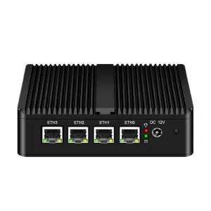 Industrial Fanless Mini PC Intel N150 N5105 Processor 4x 2.5G Ethernet M.2 NVMe SSD Support Windows 10/11 Linux Debian Pfsense