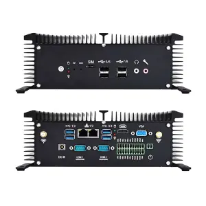 Fanless IPC X40G i7-8550U 4xRS232 2xRS232/422/485 GPIO 8xUSB 2xEthernet SIM Slot HDMI VGA WIFI 4G LTE Win10 IoT LTSC Ubuntu