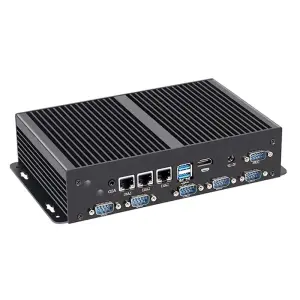 Fanless Industrial Mini PC Intel i7-1165G7 3x Ethernet 6x COM 5G LTE WiFi GPIO LVDS HDMI VGA Win10/11 Linux DC12V-24V Input