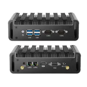 Fanless Mini PC IPC Intel Core 4th 5th i3 i5 i7 Processors 2x Ethernet 2x COM RS232 HDMI VGA 4xUSB WiFi Support Windows Linux OS