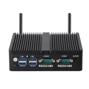 Fanless Mini PC Intel Celeron J6412 N2840 J1900 2x COM RS232 RS485 2x LAN 6xUSB HDMI VGA Mini PCIE SIM Slot Windows Linux