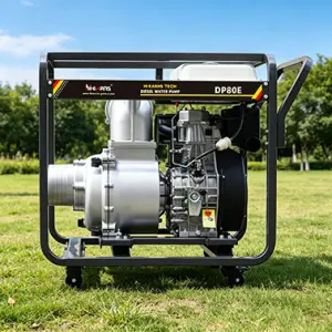 8 Inch Diesel Piston Pump 25HP for Agriculture DP80E with 25L Fuel Tank HR998FB Electric Start