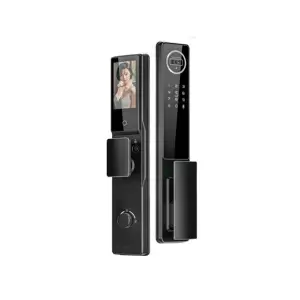 2024 Hot Sale Tuya Wifi Smart Door Lock 3D Face Fingerprint Recognition Digital Safe Door Camera for Wooden Cloud Memory Card