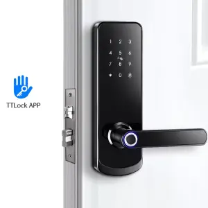 Sinovo Ttlock Aluminum Alloy Smart Lock Fingerprint Password Card Key WiFi Cloud Memory Card Home Hotel FM-230N Grade C Security