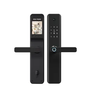 Tuya App-Enabled Intelligent Home Fingerprint Electronic Touch Keypad Door Lock Camera Doorbell for Wood Doors WiFi Cloud