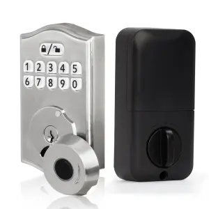 Sinovo FM-30 Electric Keypad Smart Deadbolt Lock Front Door Code Access Wood Aluminum Steel Doors Cloud Data Storage Grade C