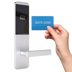 SinovoTEC FM-A6 US ANSI Mortise Smart Door Lock System NFC Card Unlock Aluminum Alloy 4 AA Batteries for Motel/Hotel Anti-Theft